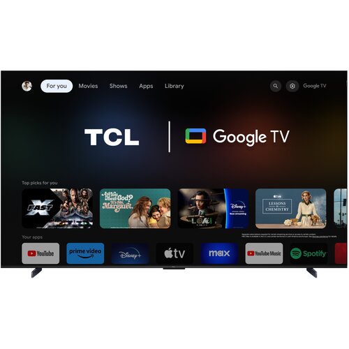 Tcl 98&amp;quot;C655 4K QLED TVGoogle TV QLED pro 144HZMotion clarity pro HDMI 2.1 2.1 ONKYO Slike