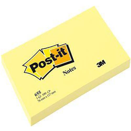 3m Blok samolepilnih lističev 655-WE 3M, 76 x 127 mm, rumen Slike