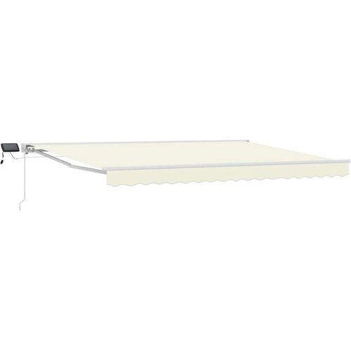  Ročno senčilo s LED-ji krema 4 &times; 3,5 m Poliester s PU premazom, (5000206443) Cene