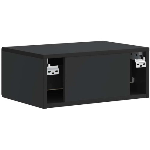  Noćni ormarić za montažu na zid 2 pcs Crna 49 x 34 5 x 20 cm - Crna 2 Slike