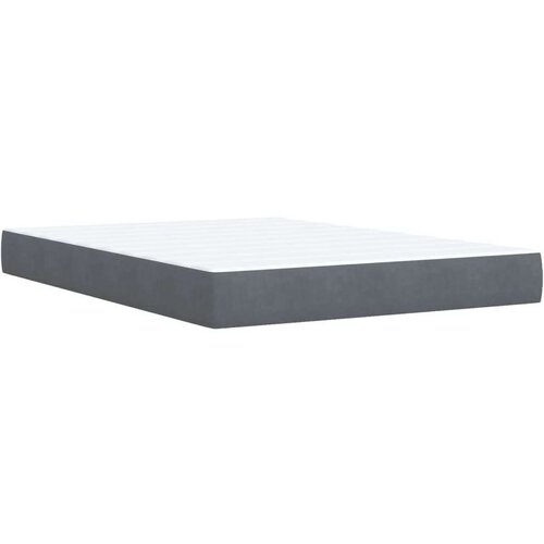 VidaXL Krevet s oprugama i madracem tamnosivi 140x190 cm bar&amp;scaron;unasti Slike