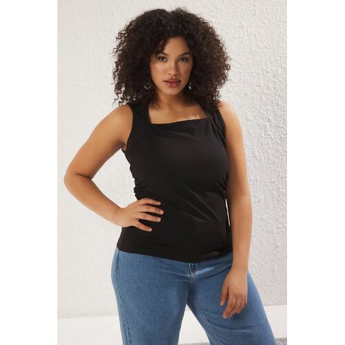 Trendyol Ženska bluza Tbbss25Af00027, Crna Slike