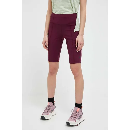 4f Sportske kratke hlače za žene, boja: ljubičasta, glatki materijal, visoki struk
