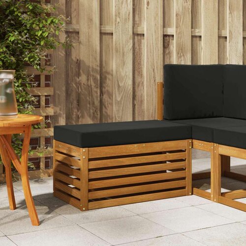  Vanjska stolica klupa s jastukom Prirodna 80 x 43 x 37 cm - Prirodna i crno 80 cm Zatvoren prostor za noge Cijene