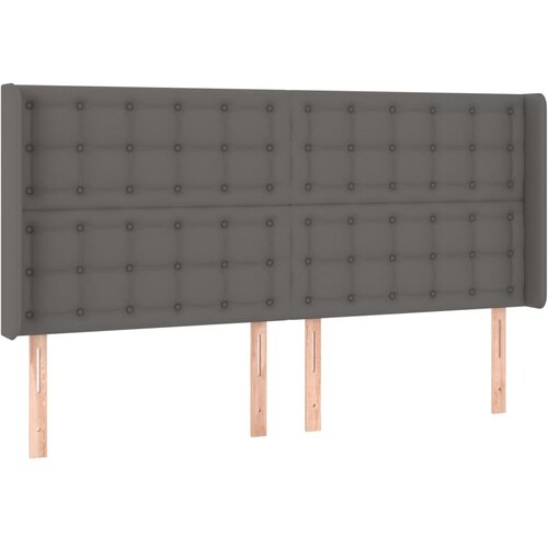  Uzglavlje s u&amp;scaron;ima sivo 163x16x118/128 cm od umjetne kože Slike