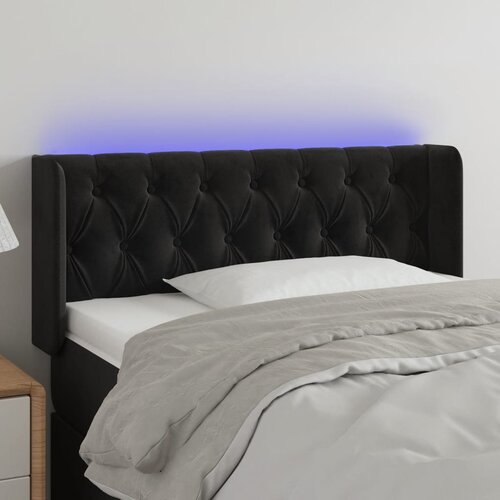 The Living Store led posteljno vzglavje črno 93x16x78/88 cm žamet - led vzglavje, (21418747) Slike