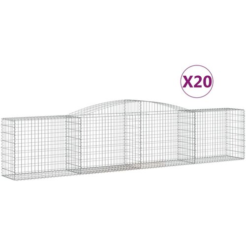  Lučne gabionske ko&amp;scaron;are 20 kom 400x50x80/100cm pocinčano željezo Slike