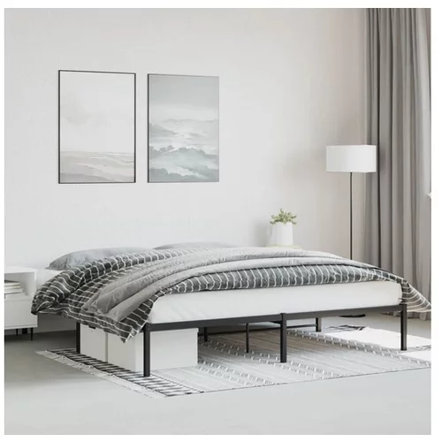 vidaXL Kovinski posteljni okvir črn 200x200 cm