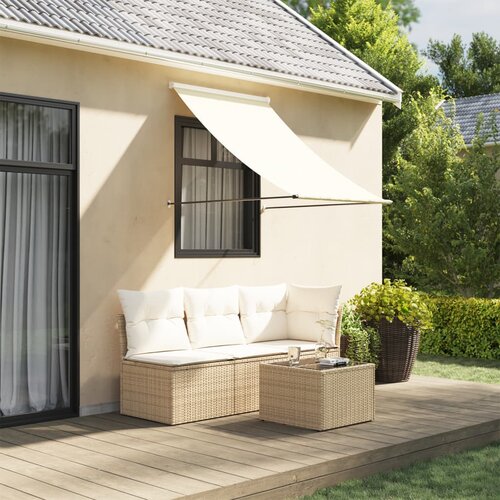 vidaXL Tenda na uvlačenje krem 150 x 150 cm od tkanine i čelika Cijene