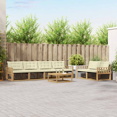  Set vanjskih sofa 7 pcs Bijela i krem 79 x 79 x 37 cm Slike