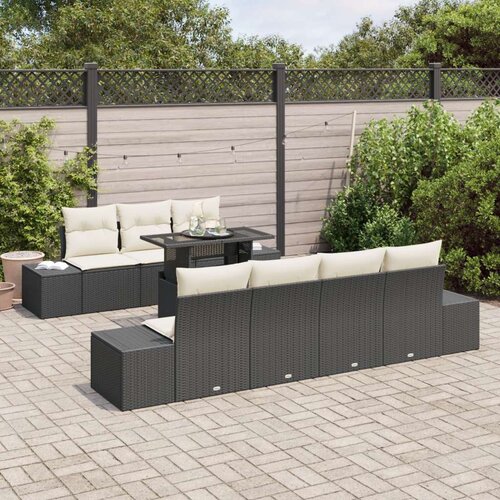  Set vrtnih sofa Set od 8 Smeđi Ratan Vanjski set sofa Slike