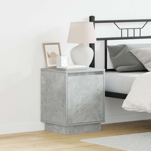  Noćni ormarić s LED svjetlima sivi beton 39x34.5x50 cm Slike
