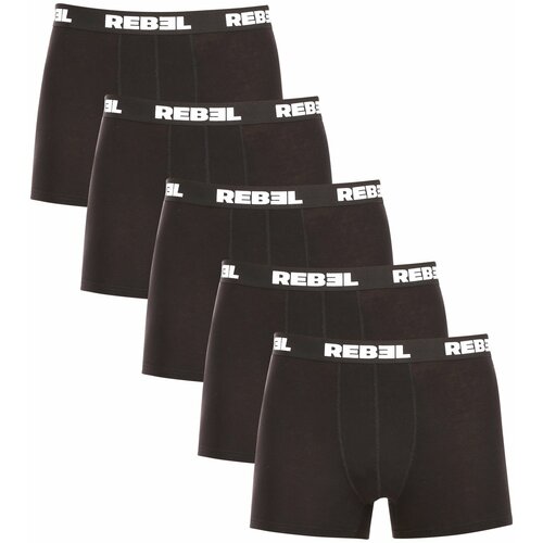 Nedeto 5PACK Men's Boxer Shorts Rebel Black Slike