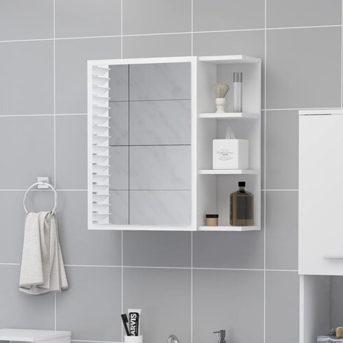 vidaXL Kopalniška omarica z ogledalom bela 62,5x20,5x64 cm Cene