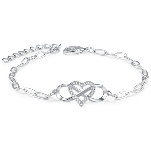 INF Cirkon inity Love Symbol Charm Nastavljiva zapestnica za ženske Silver, (21237837) Cene