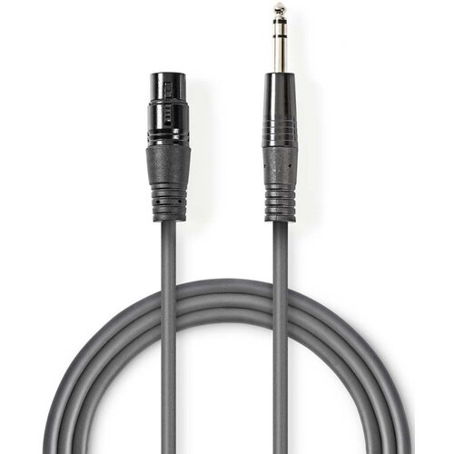 Nedis COTH15120GY50, Nebalansirani audio kabl, XLR 3-pinski ženski, 6,35 mm mu&scaron;ki, Niklovani, 5,00 m, PVC Cene