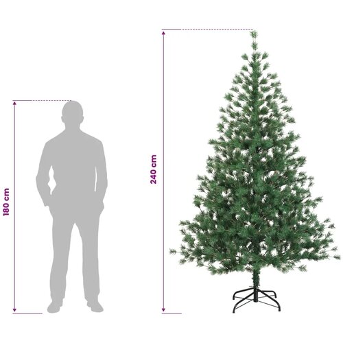  Umjetno božićno drvce s nogom 240 cm PVC i metal Zelena - 240 cm bez LED svjetala Slike