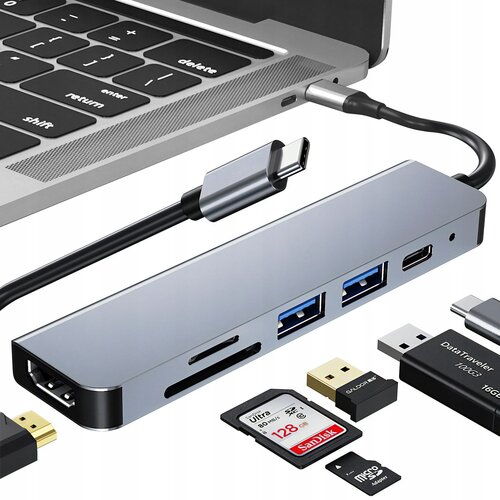  Alu. adapter USB-C 6v1 USB 3.0 HDMI in čitalec kartic Cene