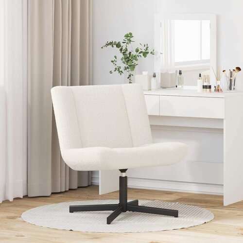  Stolica na kotačiće Krema 63 x 75 x 76 cm Janjeća koža Slike