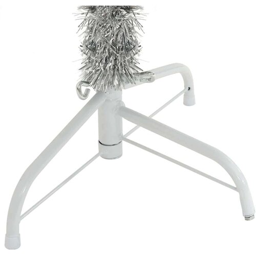 VidaXL Umjetno predsvijetljeno božićno drvce Srebrno 150 cm PET Slike