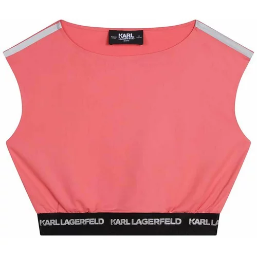 Karl Lagerfeld Dječja bluza boja: ružičasta, glatka