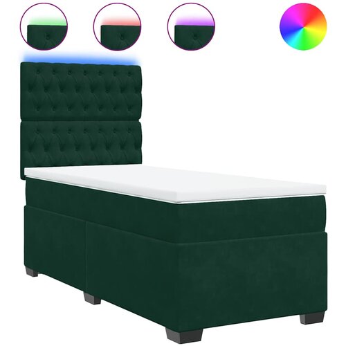 Box spring krevet s madracem tamnozeleni 90x200 cm bar&amp;scaron;unasti Slike