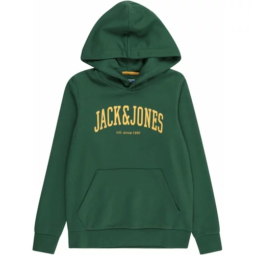 Jack & Jones Sweater majica 'JOSH' žuta / kraljevski zelena