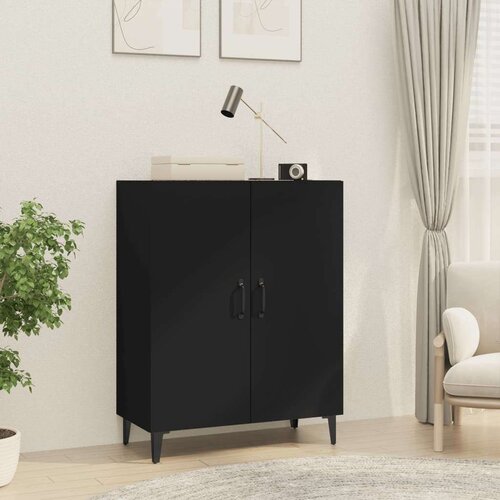  Komoda crna 70x34x90 cm od konstruiranog drva Slike