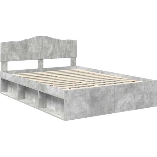 Okvir za krevet Beton 140 x 190 cm Čvrsto borovo drvo Slike