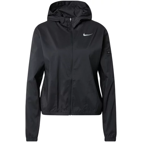 Nike Športna jakna srebrno-siva / črna