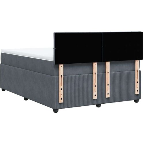 VidaXL Krevet s oprugama i madracem tamnosivi 140x200 cm bar&amp;scaron;unasti Slike