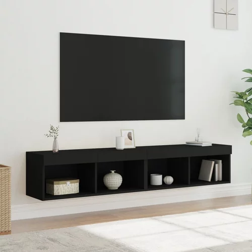 vidaXL TV ormarići s LED svjetlima 2 kom crni 80x30x30 cm