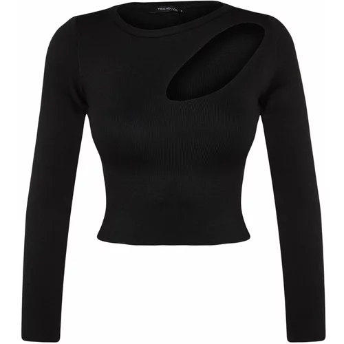 Trendyol Black Window/Cut Out Detailed Knitwear Sweater