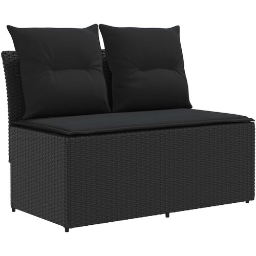  2 Komad Sofa na sredini vrta s podiznim stolom poliratan Crna Slike