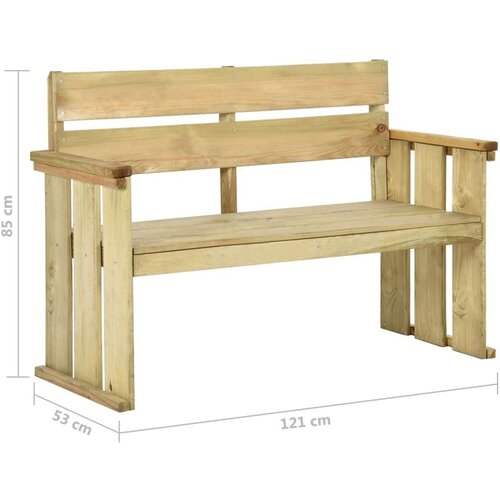 VidaXL Vrtna klupa 121 cm od impregnirane borovine Slike
