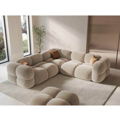 Cosmopolitan Design Bež bar&amp;scaron;unasti kutna garnitura Loretto &amp;ndash; Slike