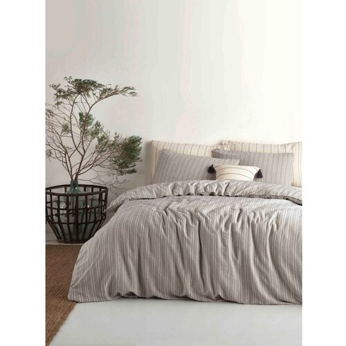  Tommy Tamno Sivi i Offwhite Ranforce Set Posteljine Slike