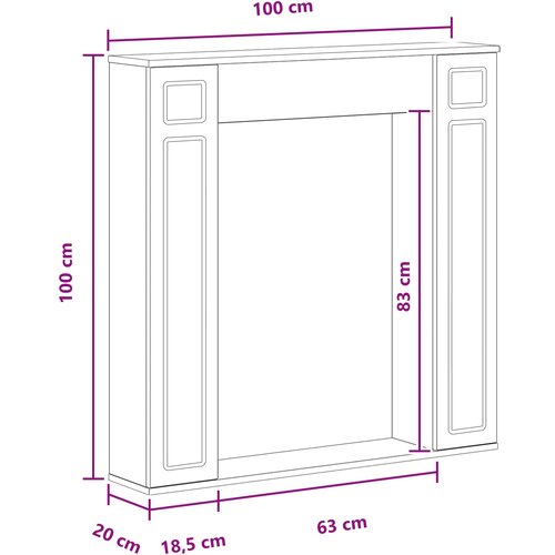  Okvir za kamin Hrast sonoma 100 x 20 x 100 cm Konstruirano drvo Slike