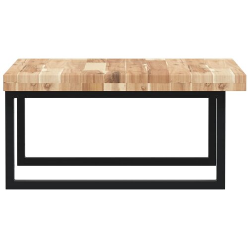  Zidna polica za umivaonik od čelika i masivnog bagremovog drva Smeđa 60 x 60 x 4 cm Slike