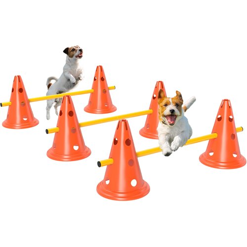 PawHut Komplet za agility za pse, 3-delna oprema za agility za trening psov, komplet za ovire, (5000239989) Cene