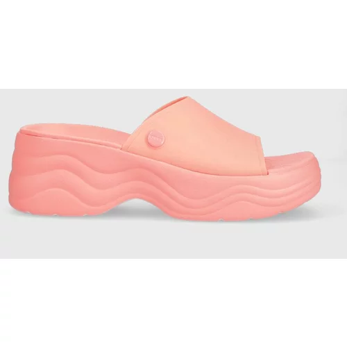 Crocs Natikači Skyline Slide ženski, roza barva, 208182