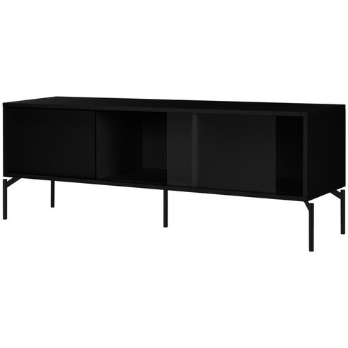noo.ma Črna TV omarica 160x60x42 cm Met &ndash; Cene