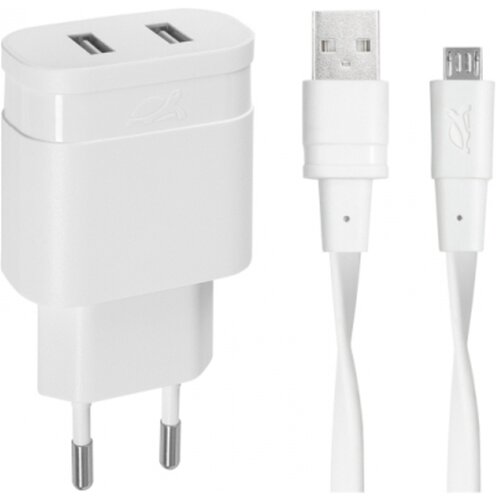 Rivacase hIŠNI POLNILEC VA4123 3,4A + podatkovno polnilni kabel MicroUSB - bel Cene