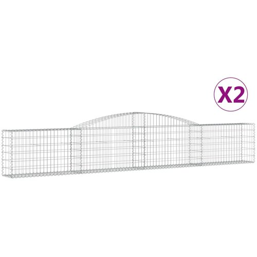  Lučne gabionske ko&amp;scaron;are 2 kom 400x30x60/80 cm pocinčano željezo Slike