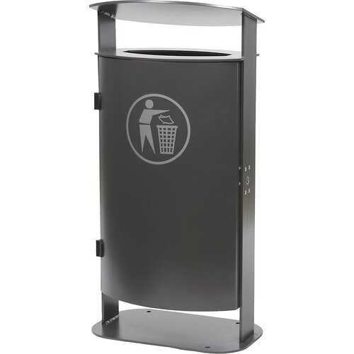  Posoda za odpadke za uporabo na prostem, prostornina 70 l, VxŠxG 1000 x 475 x 340 mm, antracitne barve Cene
