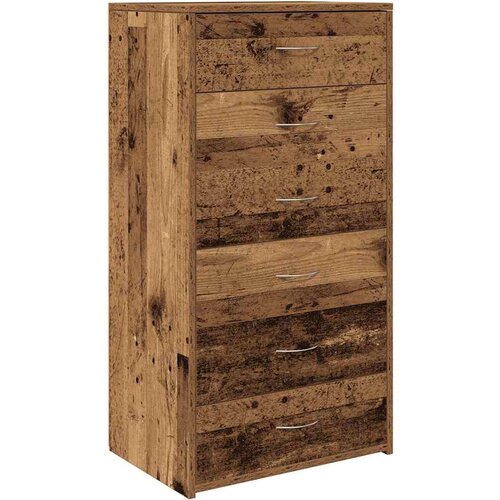 VidaXL Komoda s 6 predali starinski les 50x34x96 cm iverna plo&amp;scaron;ča Slike