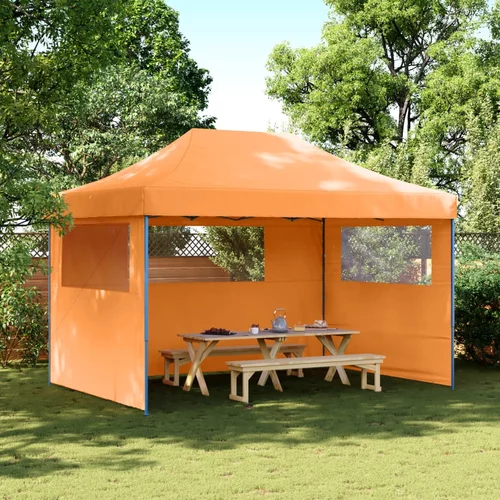 Sklopivi prigodni šator za zabave s 3 bočna zida narančasta