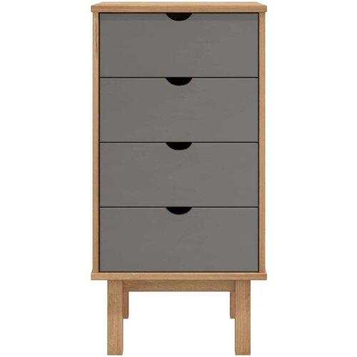 VidaXL Ladičar OTTA smeđe-sivi 46 x 39 5 x 90 cm od masivne borovine Slike