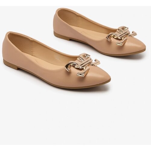 Resti Bright pink women's ballerinas pointed toe with embellishment on the nose Figgda Cene