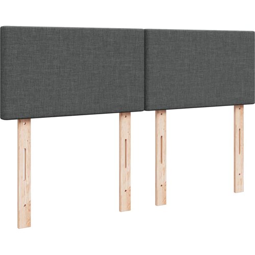 Krevet s oprugama i madracem tamnosivi 140x190 cm od tkanine Slike